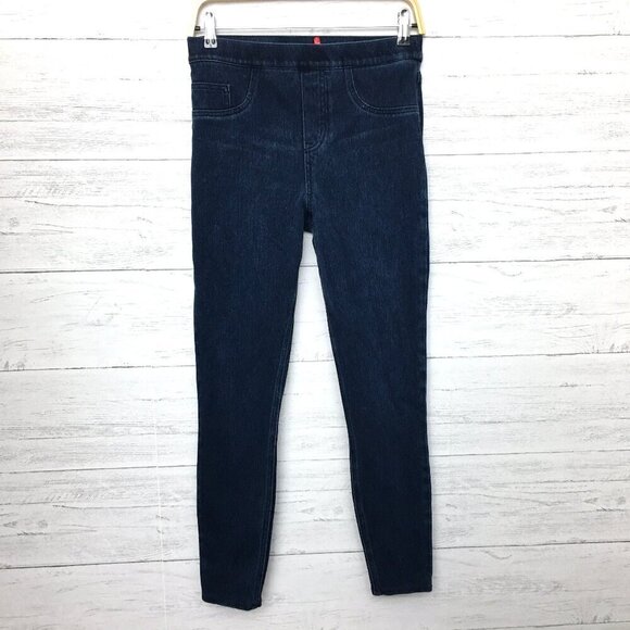 Spanx Women's Jeans Jegging Stretch Elastic Waist Pull On Dark Wash size Medium - Picture 1 of 8